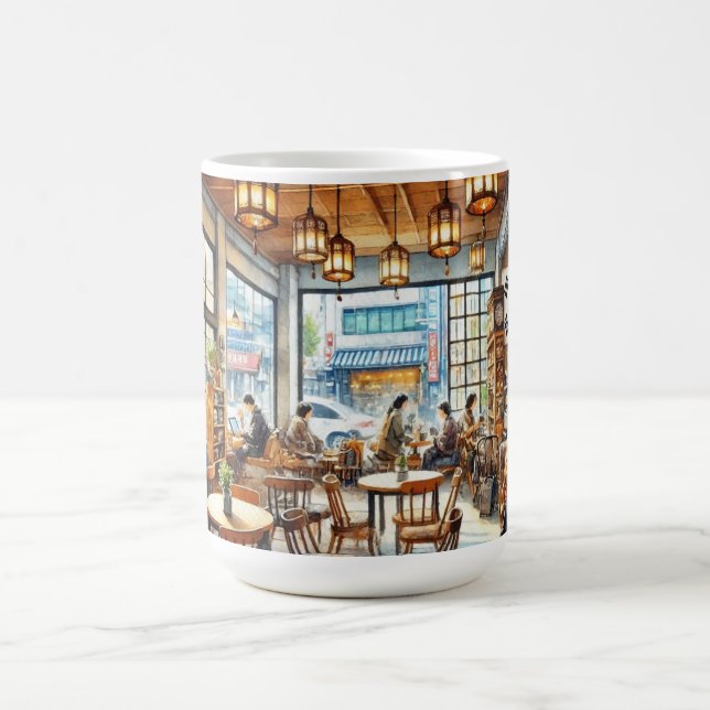 Cafe in Seoul South Korea Coffee Mug (Center)