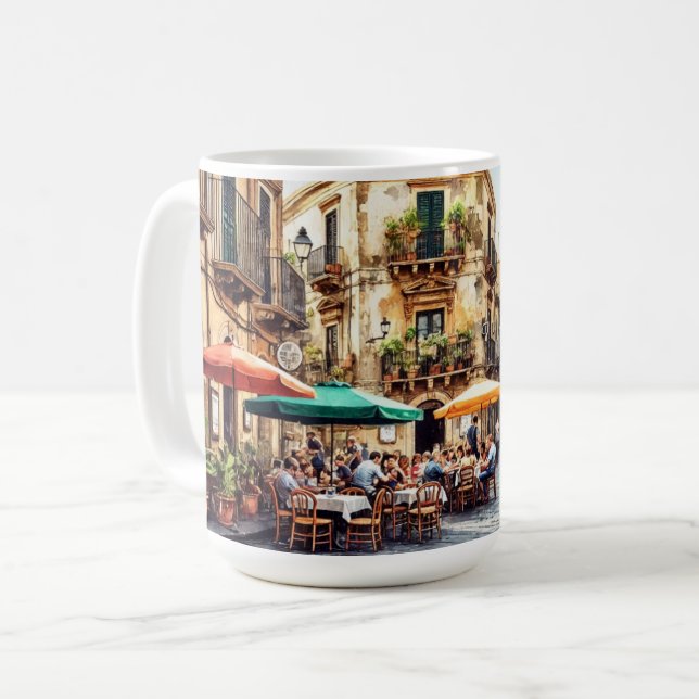 Cafe in Sicily Italy Coffee Mug (Front Left)