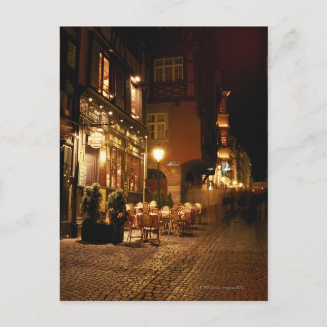 Cafe in Strasbourg Postcard (Front)