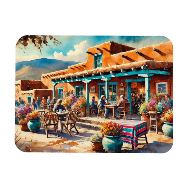 Cafe in Taos New Mexico Magnet (Horizontal)