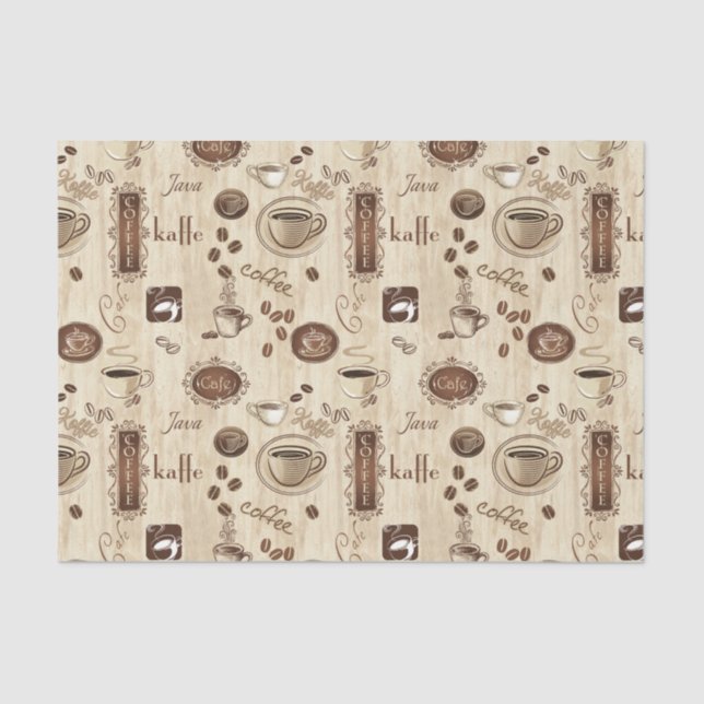 Cafe!  Kaffe!  Coffee! Tissue Paper (Front)