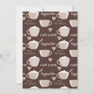 Cafe Latte Brown Coffee Cup Cappuccino Invitation
