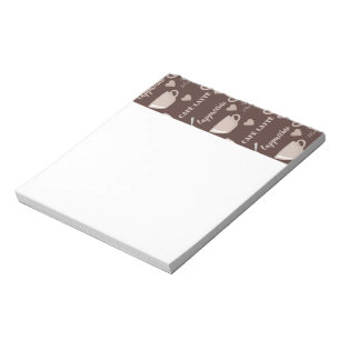 Cafe Latte Brown Coffee Cup Cappuccino Lover Notepad