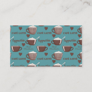 Cafe Latte Cappuccino Brown Coffee Cups Cream Business Card