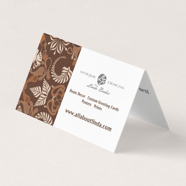 Cafe Latte Customisable Advertising Folded Business Card (Front)