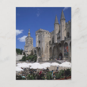Cafe, Le Palais des Papes, Avignon, Vaucluse, Postcard