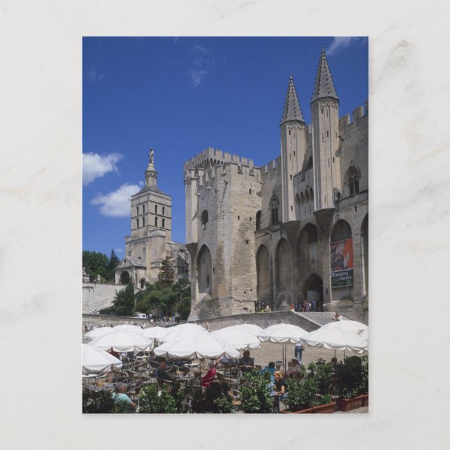 Cafe, Le Palais des Papes, Avignon, Vaucluse, Postcard (Front)