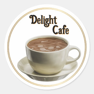 Cafe logo  classic round sticker