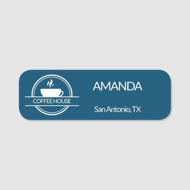 Cafe Logo Employee Name Tag (Front)