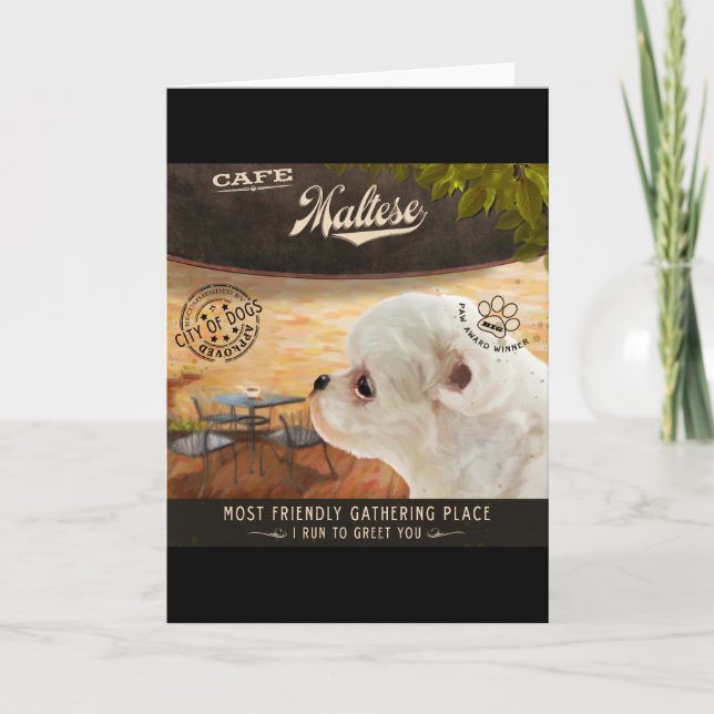 Cafe Maltese Holiday Card (Front)