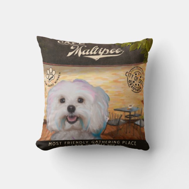Cafe Maltipoo Cushion (Front)