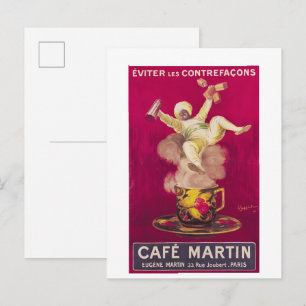 Cafe Martin , 1921 Leonetto Cappiello Postcard