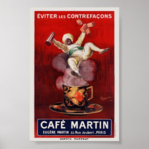 Cafe Martin French Art Deco Vintage Poster 1921