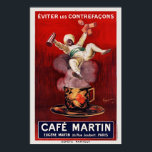 Cafe Martin French Art Deco Vintage Poster 1921<br><div class="desc">Vintage art deco advertising poster from France. Published in 1921. Please note that our posters are high quality reproductions based on professional, very high resolution scans off the originals. Our manual retouching process does not involve the use of filters that remove any original details or texture that you will see...</div>