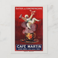 Cafe Martin French Art Deco Vintage Poster 1921