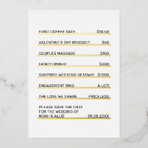 Café Menu Fun Unique Save the Date