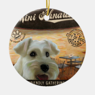 Cafe Mini Schnauzer Ceramic Tree Decoration