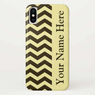 Café Mocha Cream Neutral Chevrons iPhone X Case