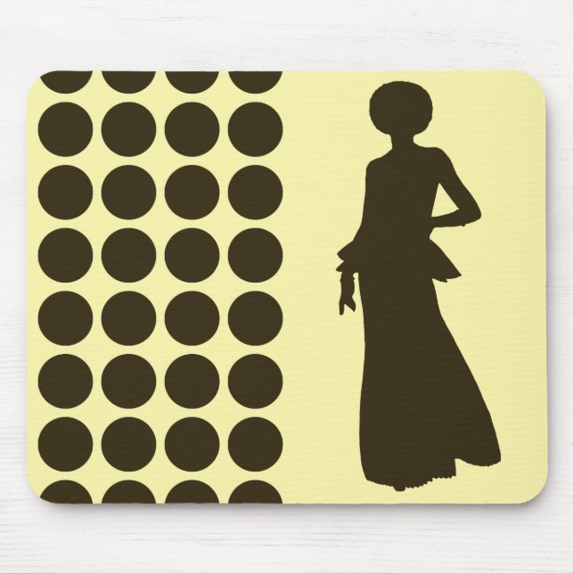 Café Mocha Cream Neutral Dots Fashion Silhouette Mouse Mat (Front)