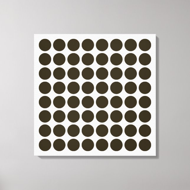 Café Mocha Neutral Dots Canvas Print (Front)