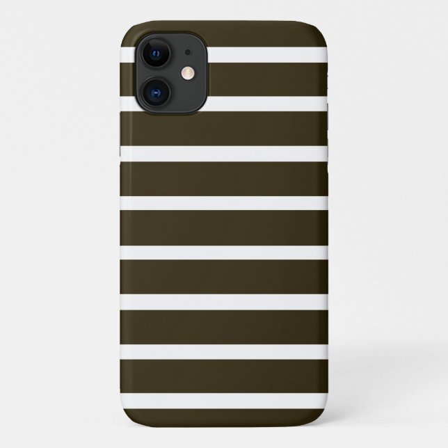 Café Mocha Neutral Stripes Case-Mate iPhone Case (Back)