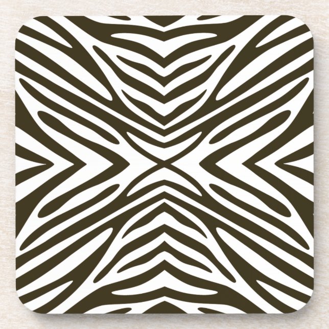 Café Mocha Neutral Zebra Coaster (Front)