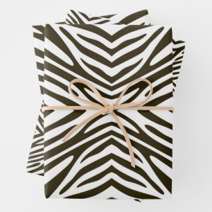 Café Mocha Neutral Zebra Wrapping Paper Sheet