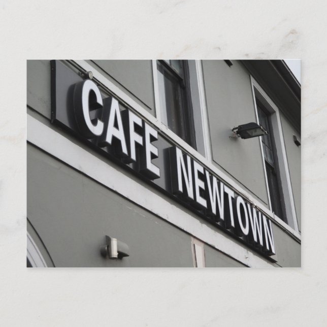 Cafe Newtown Sign Postcard (Front)