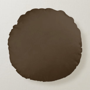 Café noir (solid colour) round cushion