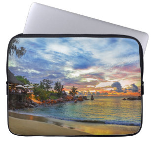 Cafe On Tropical Beach At Sunset Laptop Sleeve