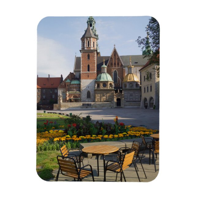 Cafe overlooking Wawel Cathedral, Wawel Hill, Magnet (Vertical)