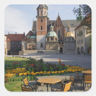 Cafe overlooking Wawel Cathedral, Wawel Hill, Square Sticker
