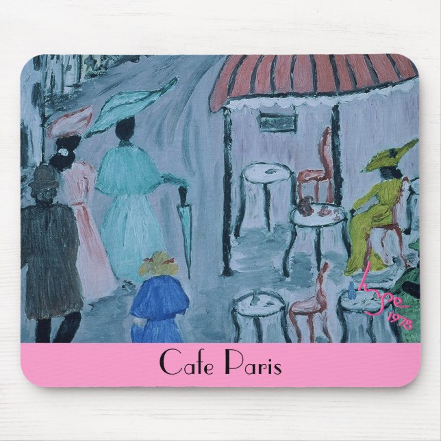 Cafe Paris, 1978 by Austrian artist Inge Mouse Mat (Front)