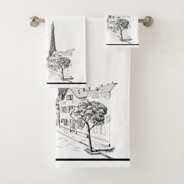 Cafe Paris Bath Towel Set (Insitu)