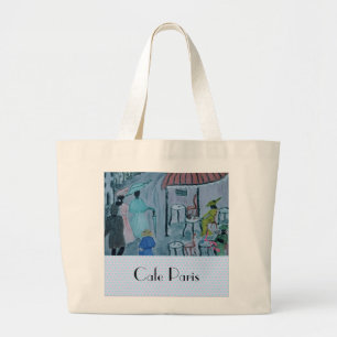 Cafe Paris - painting by Austrian Artist Inge Large Tote Bag