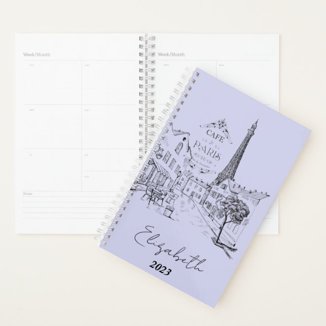 Cafe Paris personalised, custom year Planner (Display)