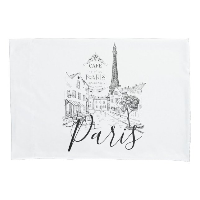 Cafe Paris   Pillowcase (Front)