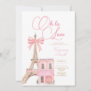 Cafe Paris Tower Theme Bridal Shower Invitation