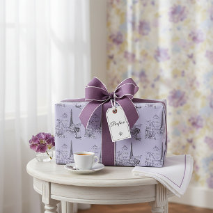 Cafe Paris with custom background colour Wrapping Paper
