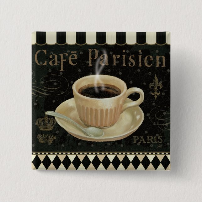 Cafe Parisien 15 Cm Square Badge (Front)