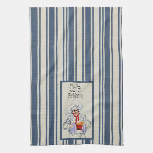 Cafe Parisienne Fat French Chef Vintage French Tea Towel