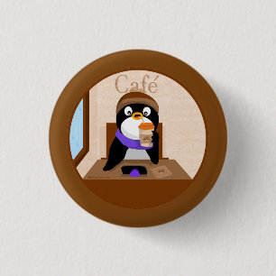 Cafe Penguin 3 Cm Round Badge