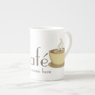 Café Personalised Custom Bone China Mug