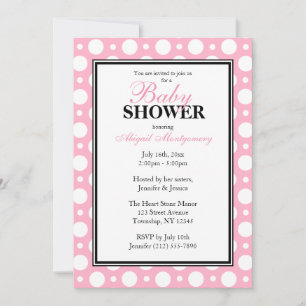 Cafe Pink Assorted Polka Dots Baby Shower Invitation