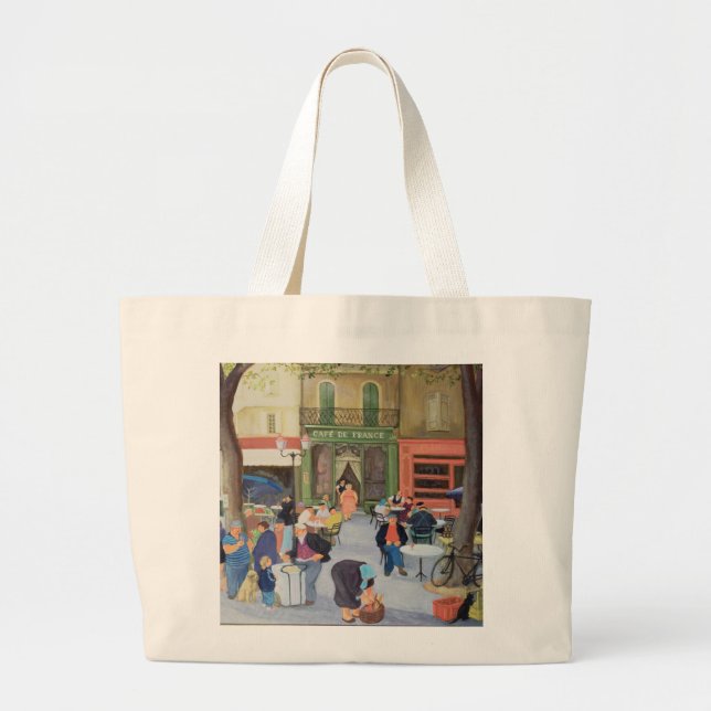 Cafe Provence Large Tote Bag (Front)