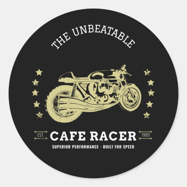 Cafe Racer - 1989 Edition Edit Classic Round Sticker (Front)
