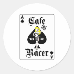 Cafe Racer Blonde Classic Round Sticker