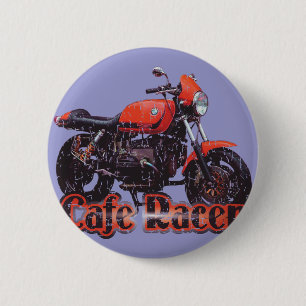 Cafe Racer Motorcycle 6 Cm Round Badge