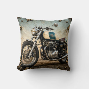 Cafe Racer Motorcycle Classic Retro Bike Decor Cushion