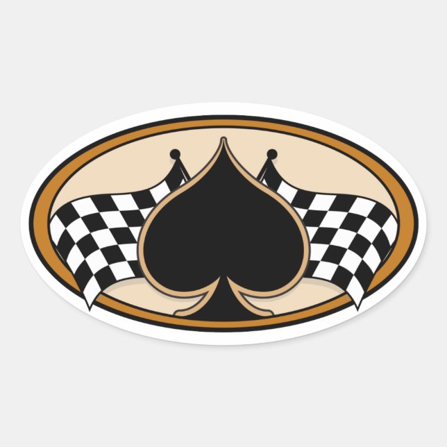 Cafe Racer / Motorcycle Oval Sticker (Front)